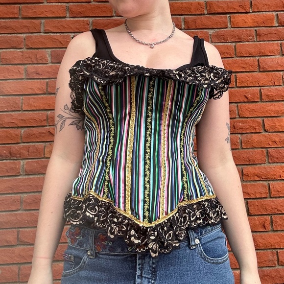 Vintage fantasy clowncore regency corset - Picture 2 of 13